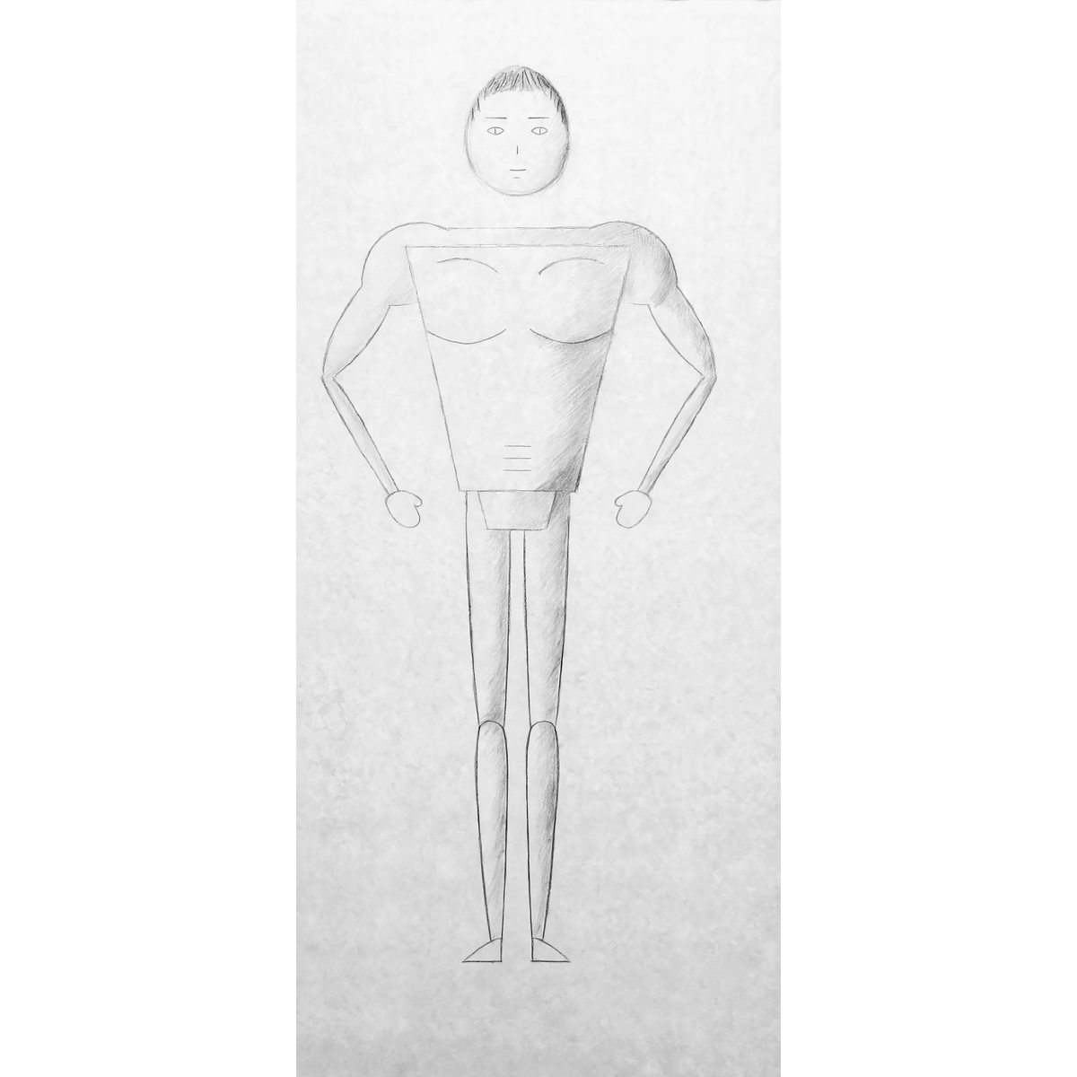 Finished colored drawing: How to Draw Male Body Proportions