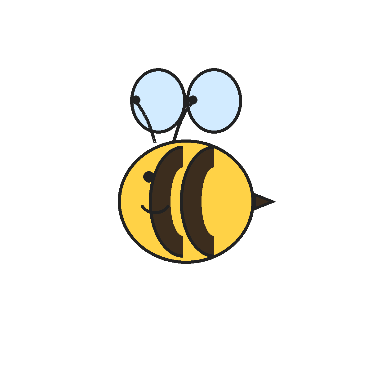 Finished colored drawing: How to Draw a Bee