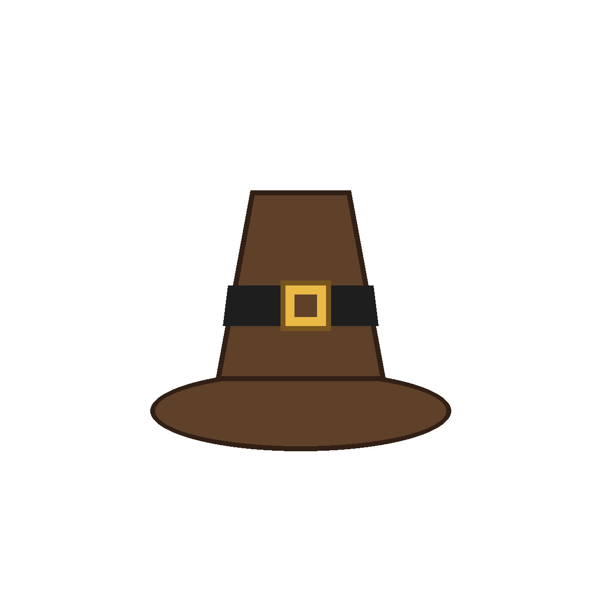 Finished colored drawing: How to Draw a Pilgrim Hat