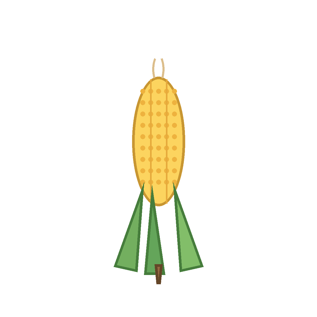 Finished colored drawing: How to Draw Corn on the Cob