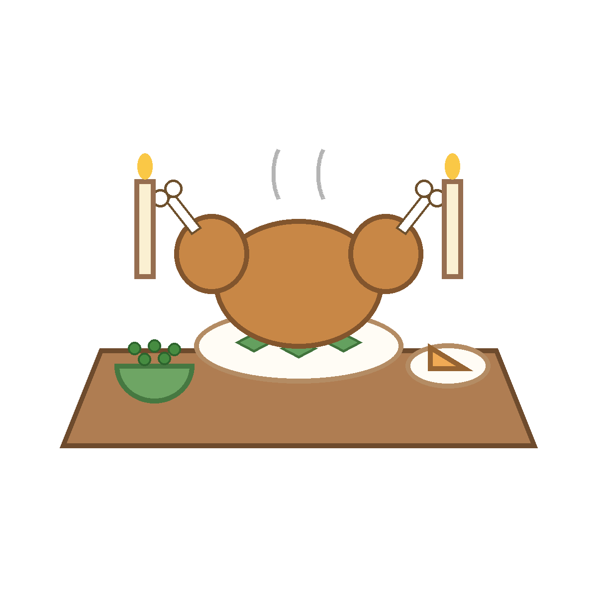 Finished colored drawing: How to Draw a Thanksgiving Feast