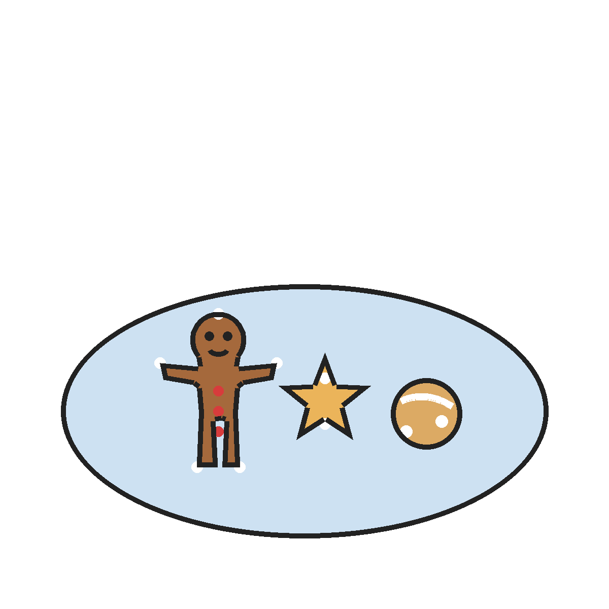 Finished colored drawing: How to Draw Christmas Cookies