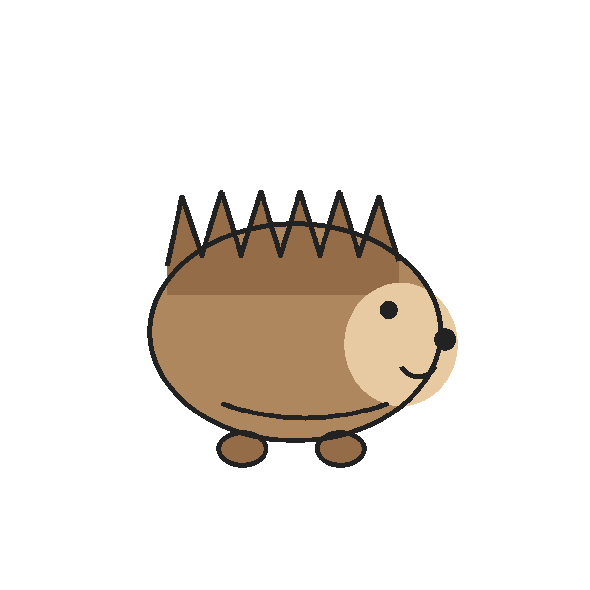 Finished colored drawing: How to Draw a Hedgehog