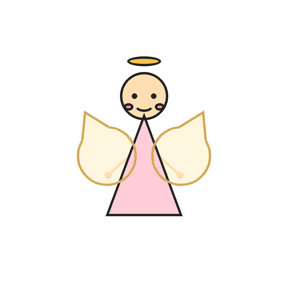 Finished colored drawing: How to Draw a Christmas Angel