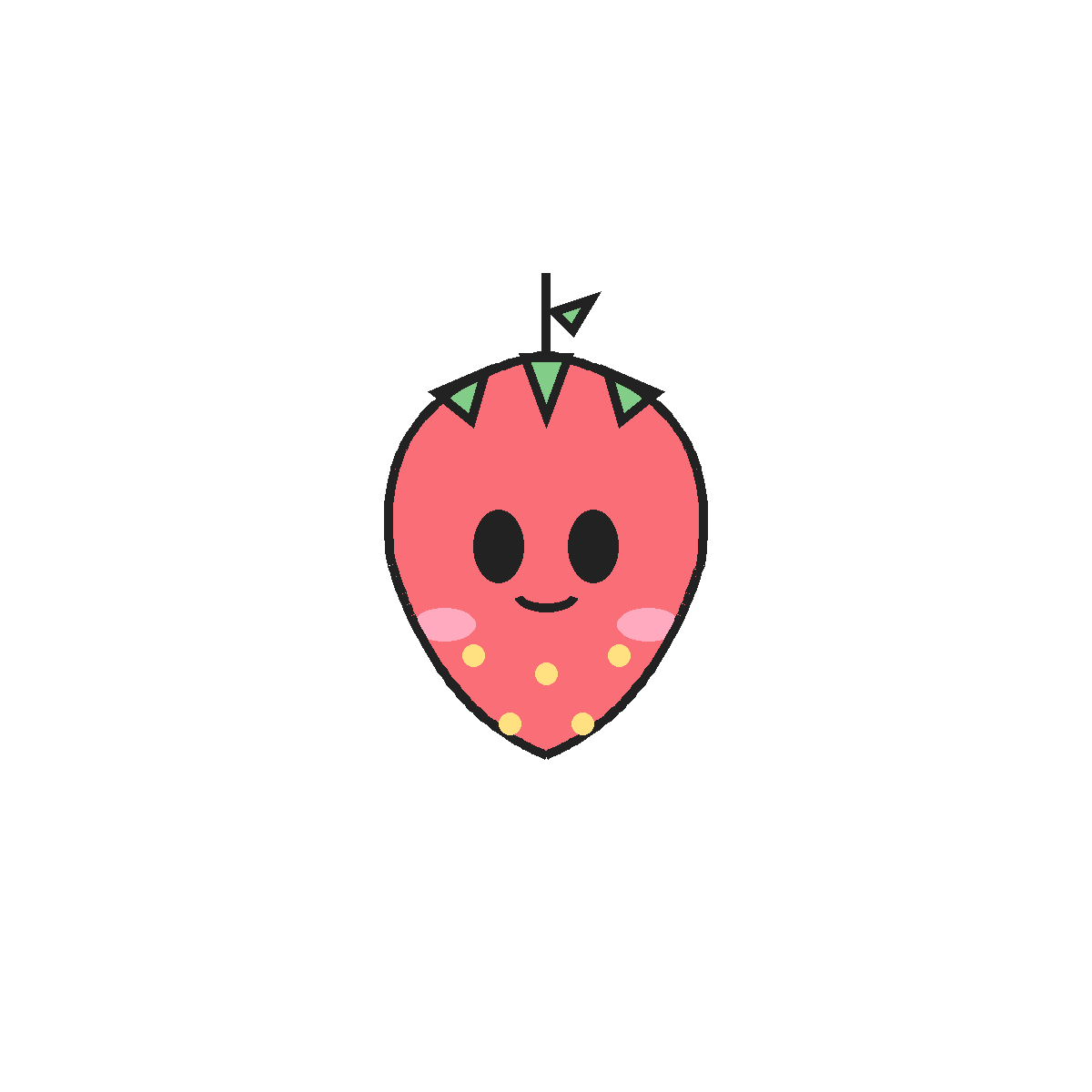 Finished colored drawing: How to Draw a Strawberry