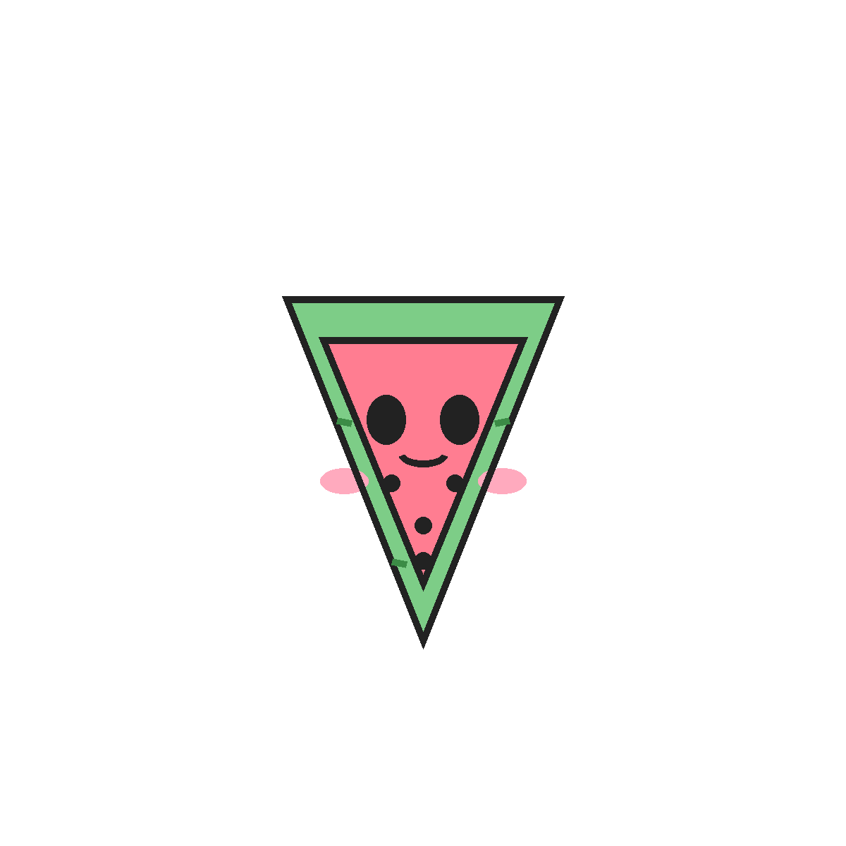 Finished colored drawing: How to Draw a Watermelon Slice