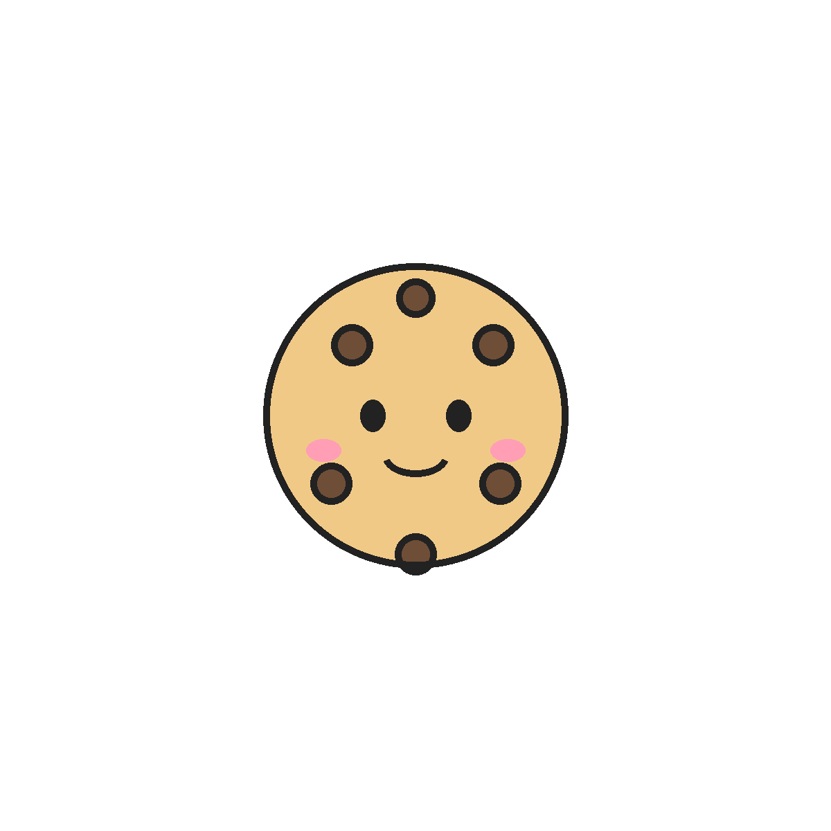 Finished colored drawing: How to Draw a Cookie
