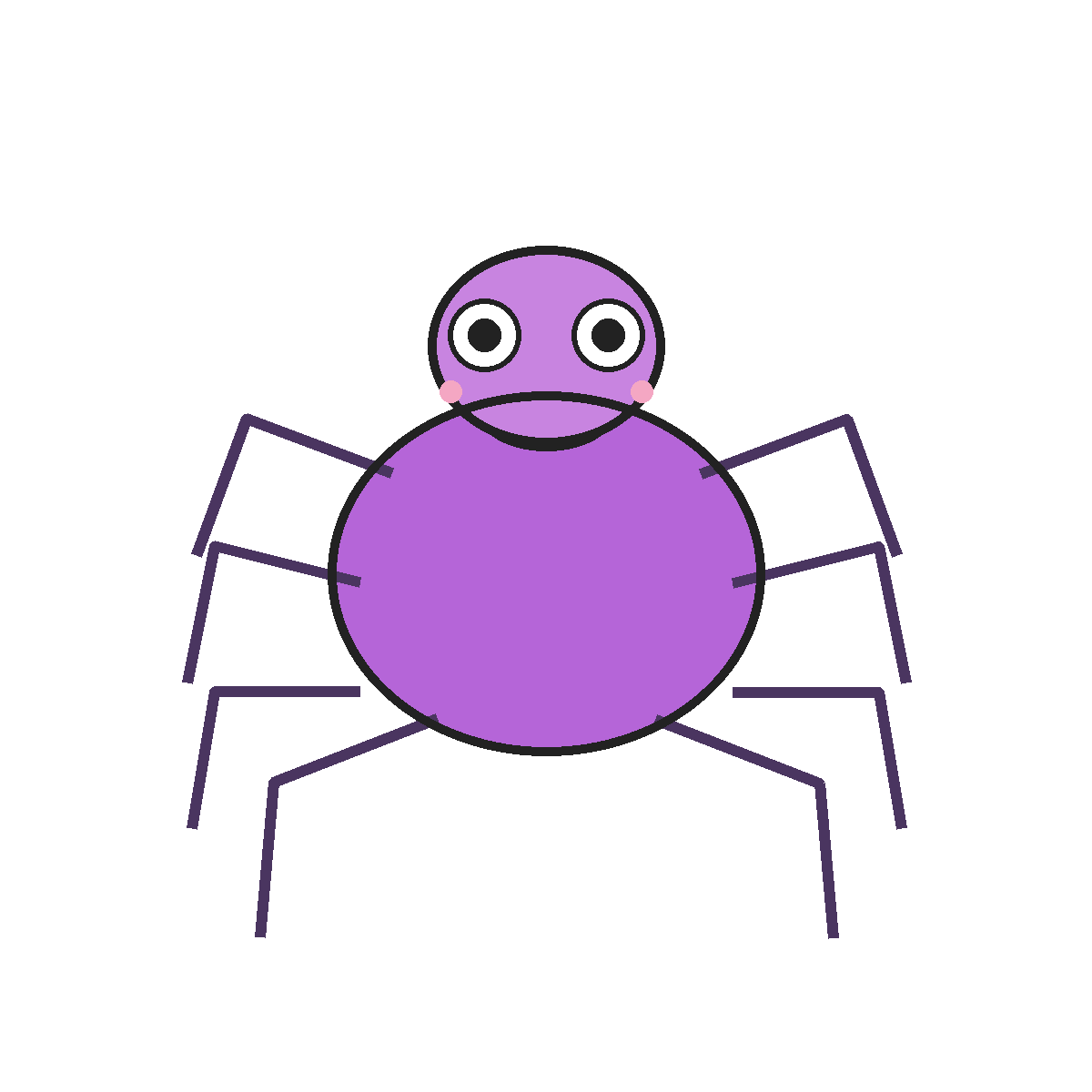 Finished colored drawing: How to Draw a Spider