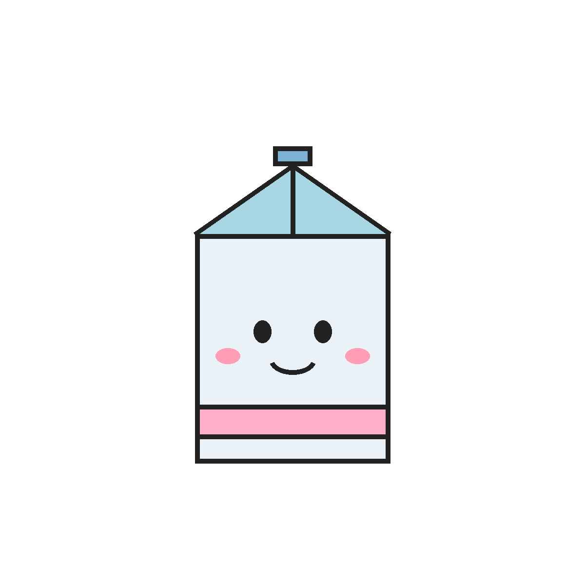 Finished colored drawing: How to Draw a Milk Carton