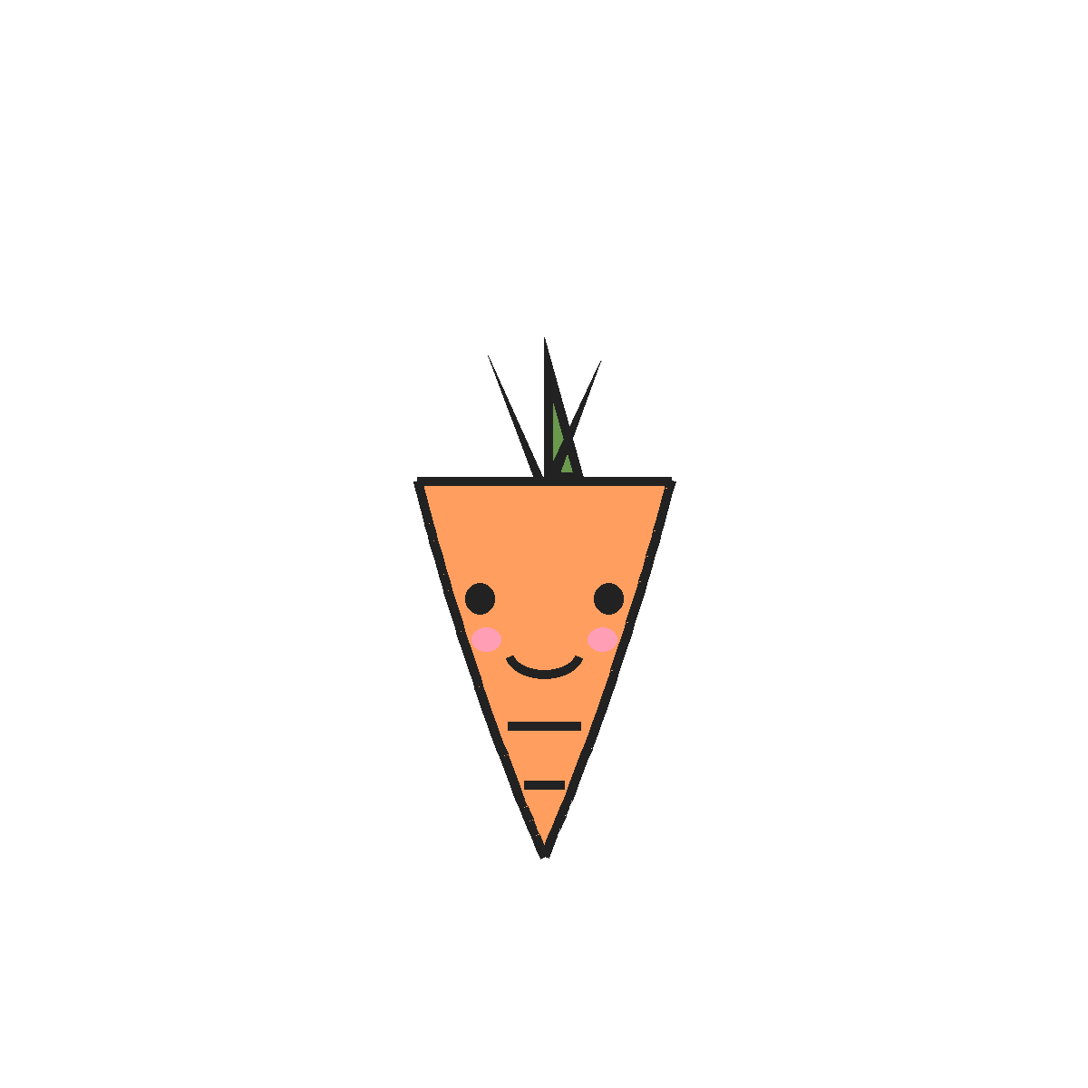 Finished colored drawing: How to Draw a Carrot