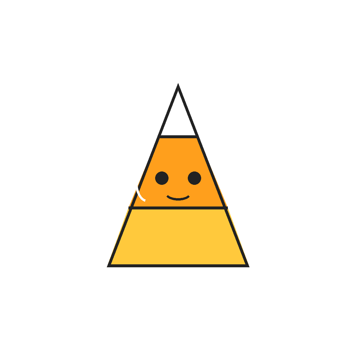 Finished colored drawing: How to Draw a Candy Corn