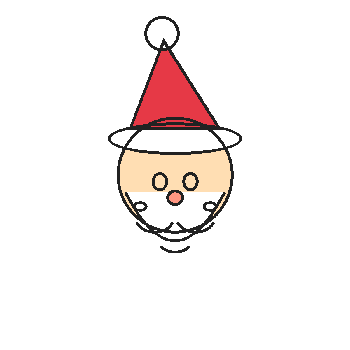 Finished colored drawing: How to Draw Santa