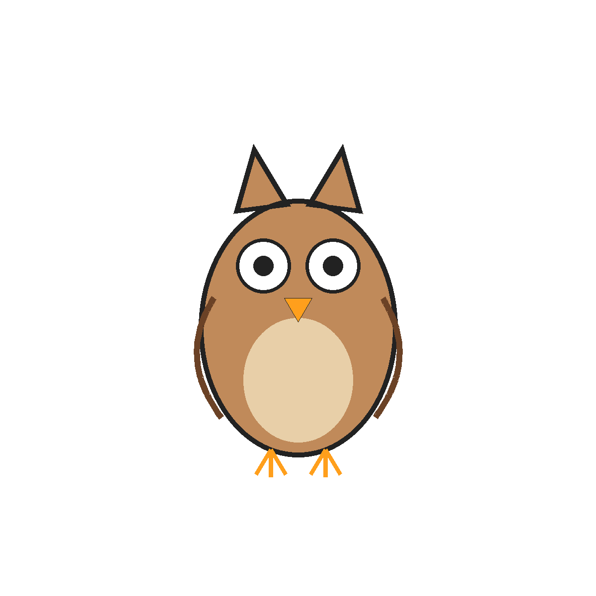Finished colored drawing: How to Draw an Owl