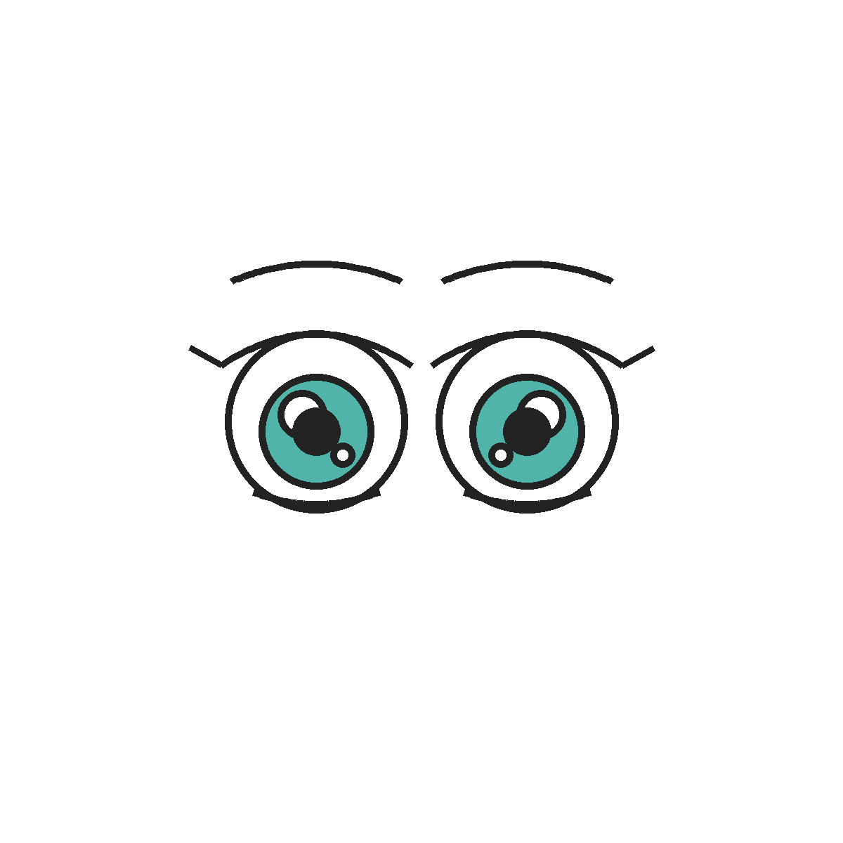 Finished colored drawing: How to Draw Anime Eyes