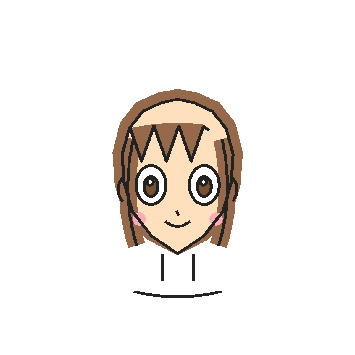 Finished colored drawing: How to Draw an Anime Girl Face