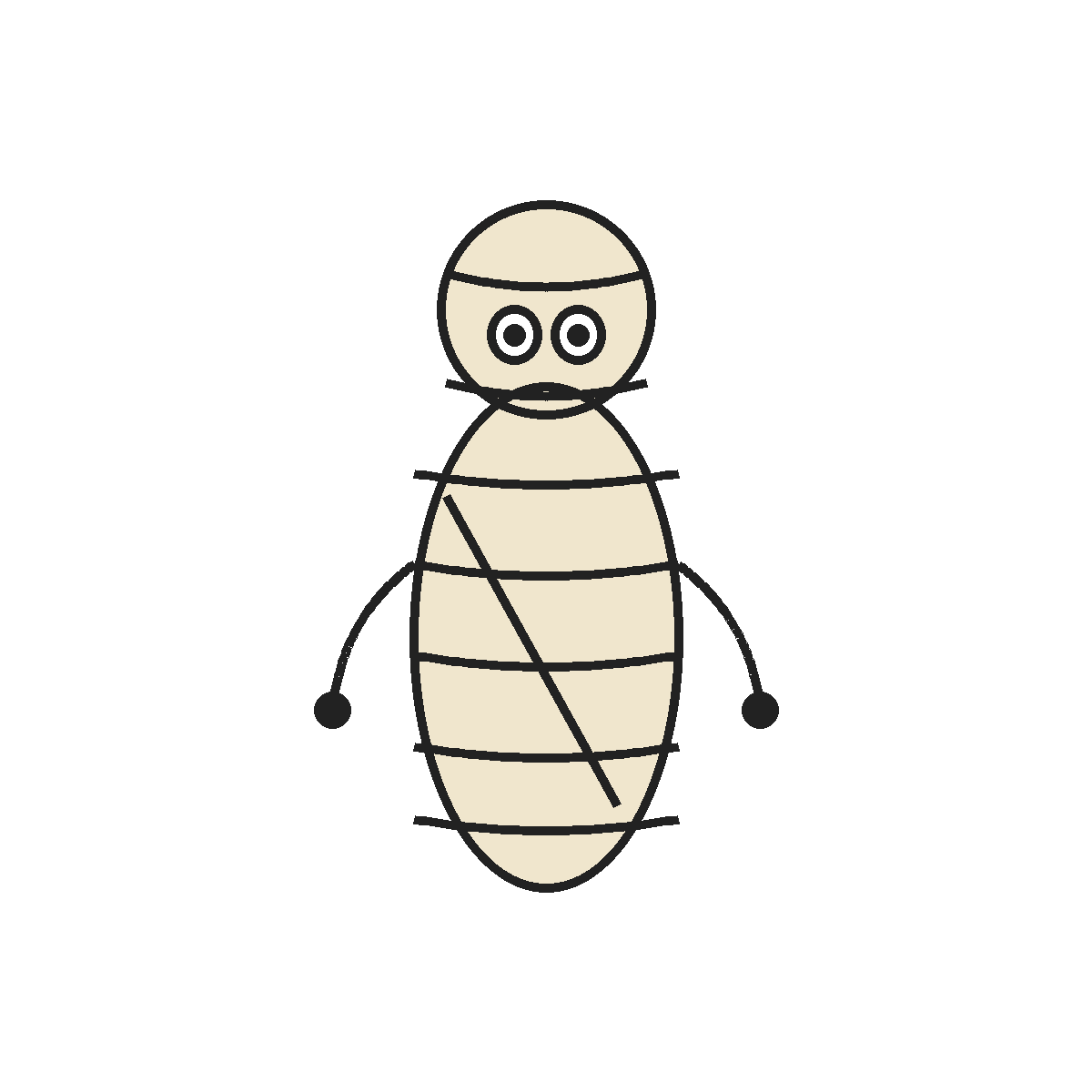 Finished colored drawing: How to Draw a Mummy