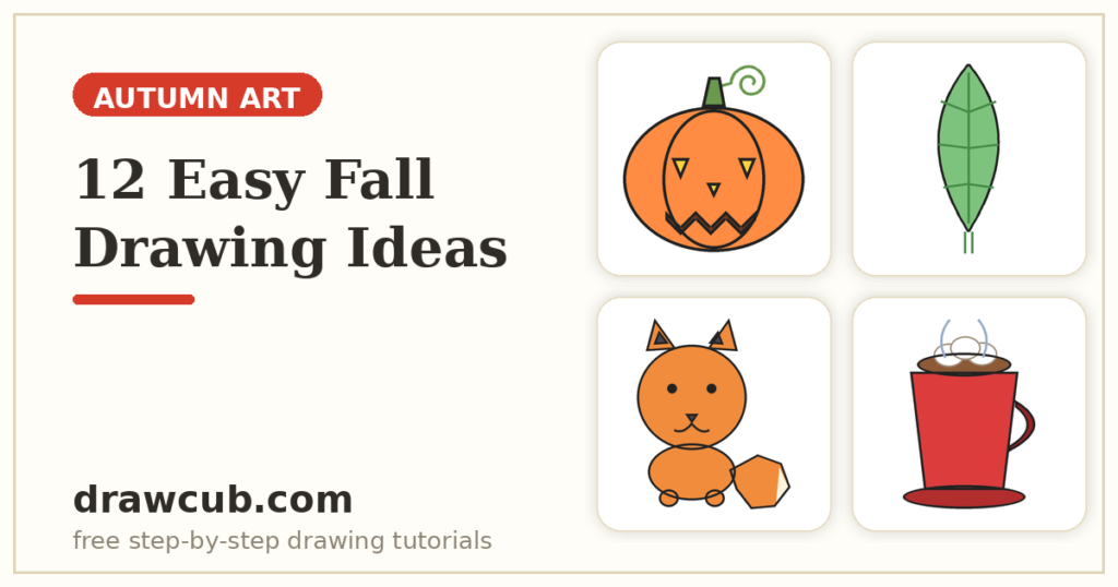 12 Easy Fall Drawing Ideas for Kids (Autumn Art Projects)