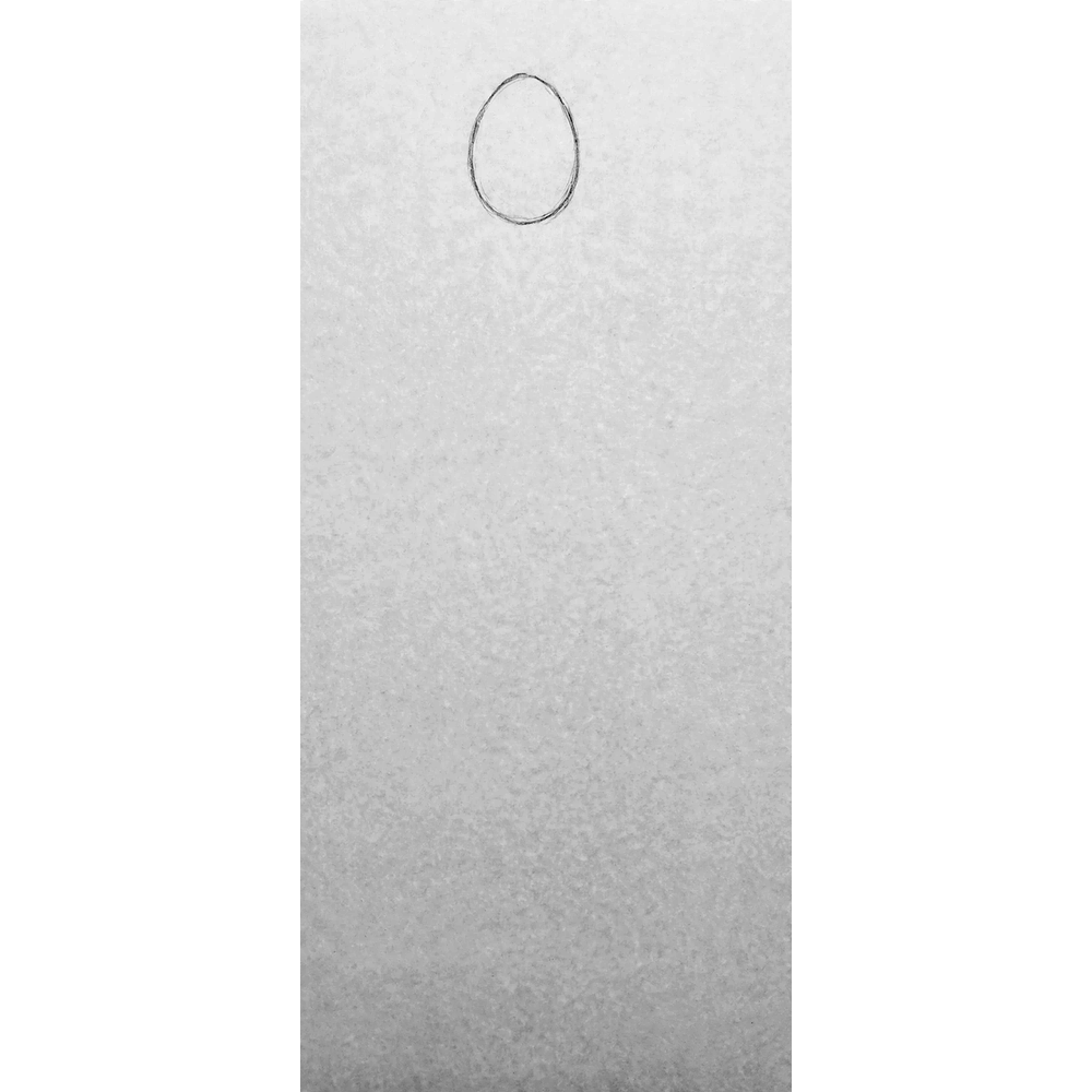 Draw a small oval for the head.