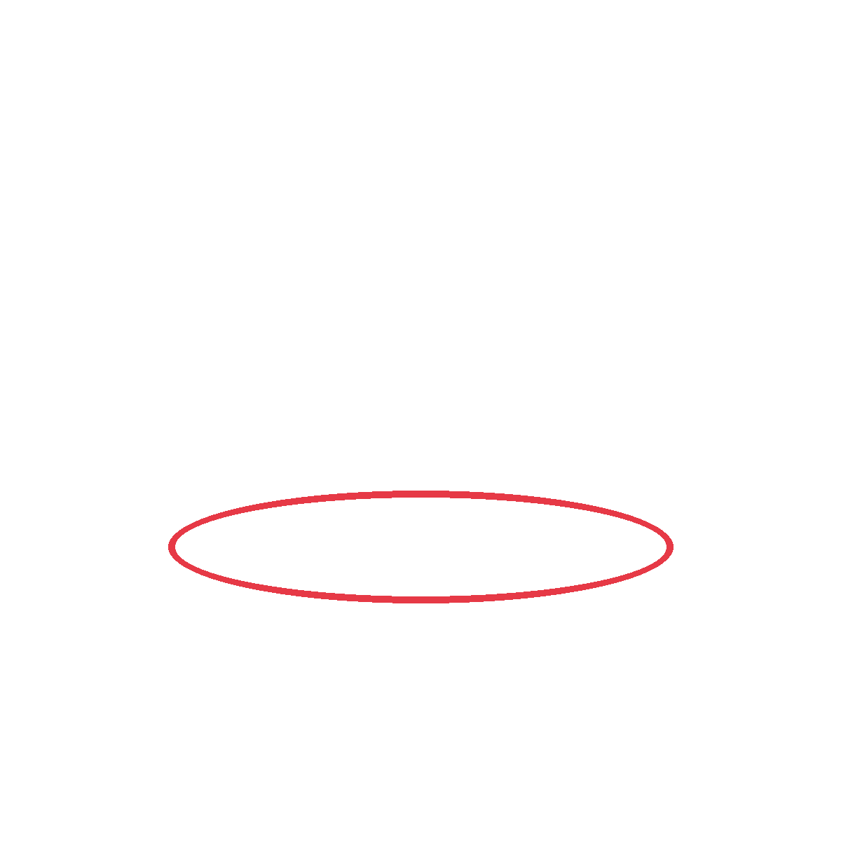 Draw a big flat oval for the plate.