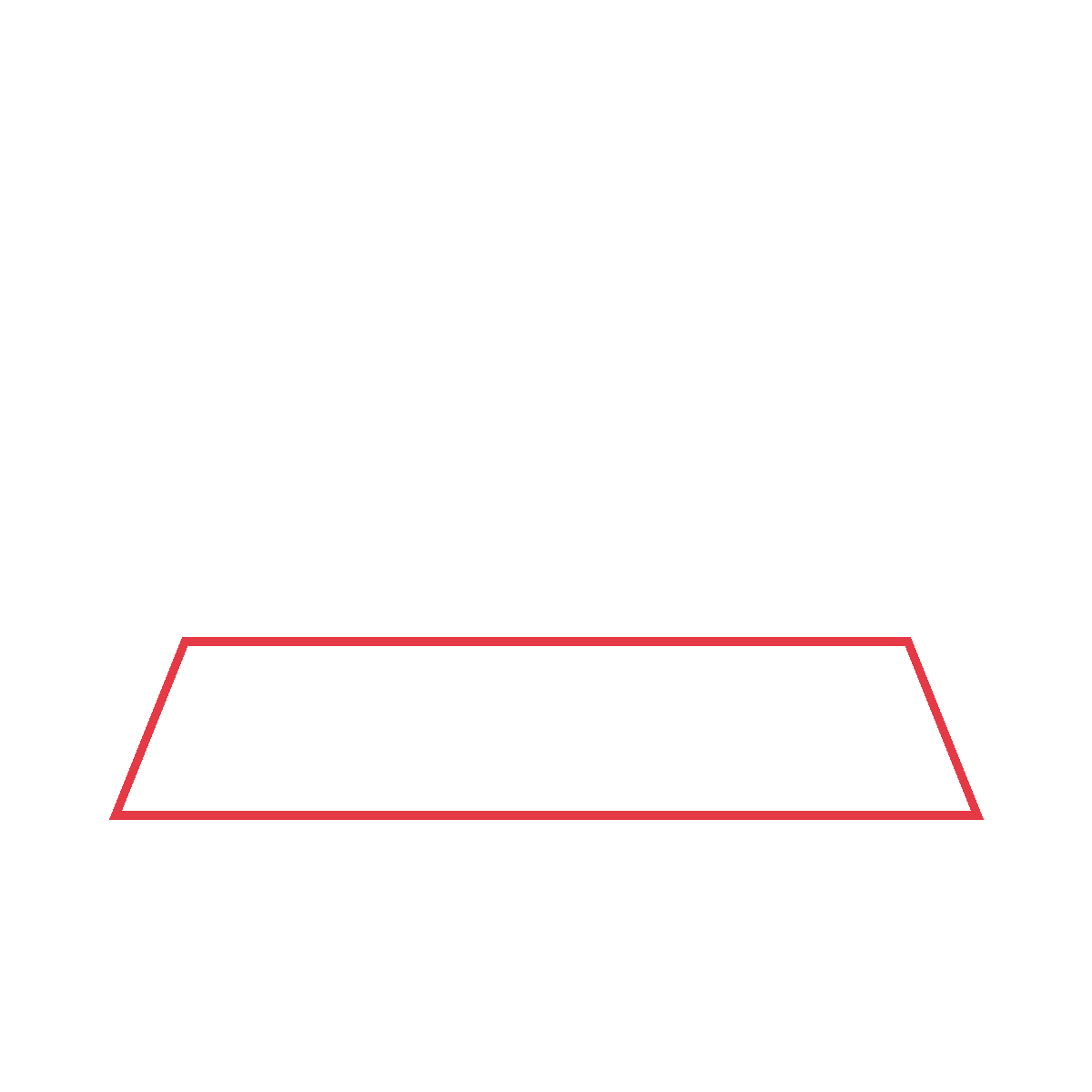 Draw a big trapezoid for the table.