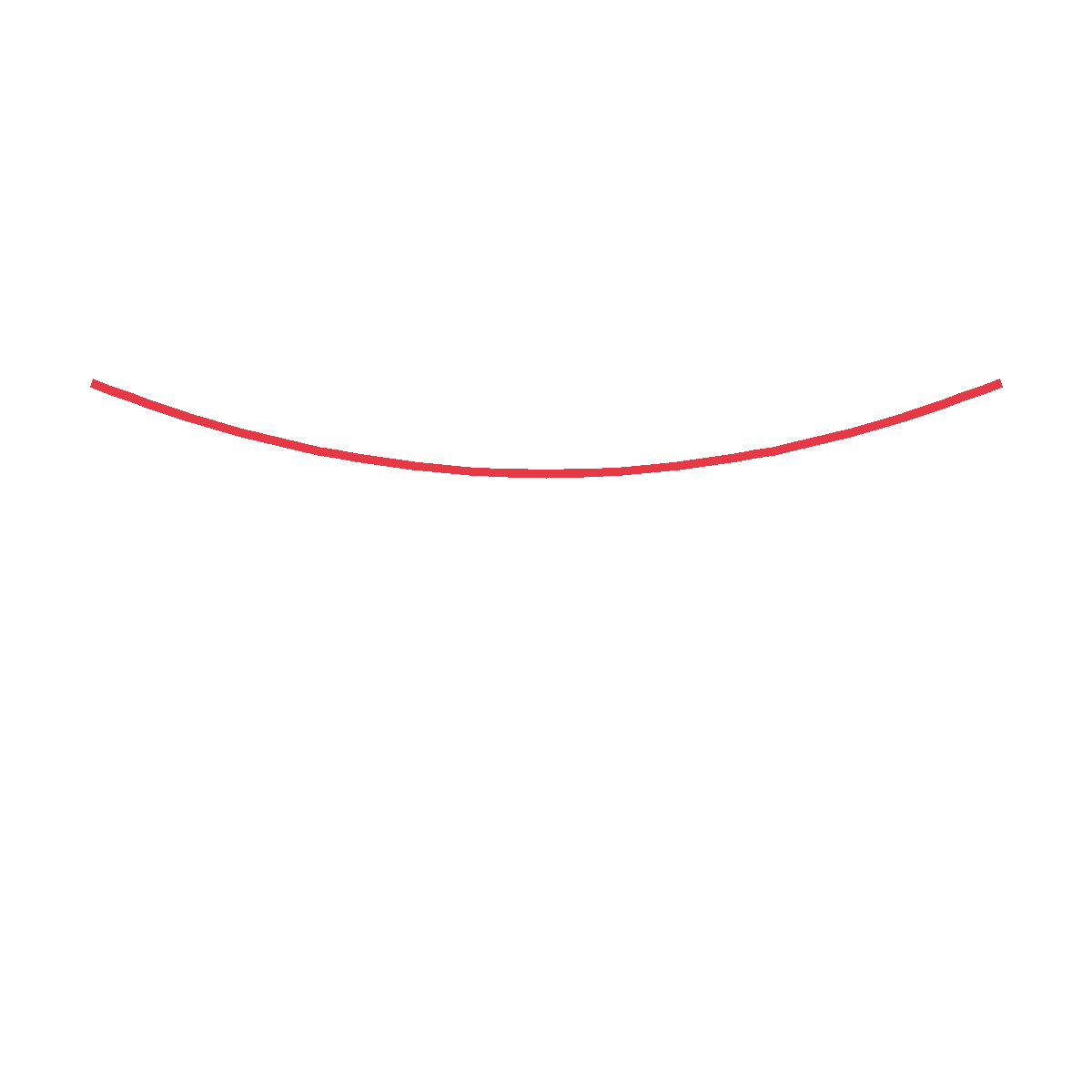 Draw one long sagging curve for the light wire.
