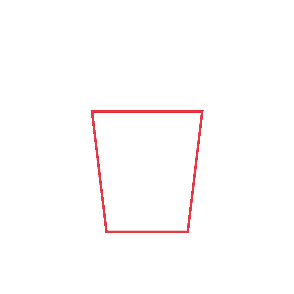 Draw a big trapezoid for the cozy mug.