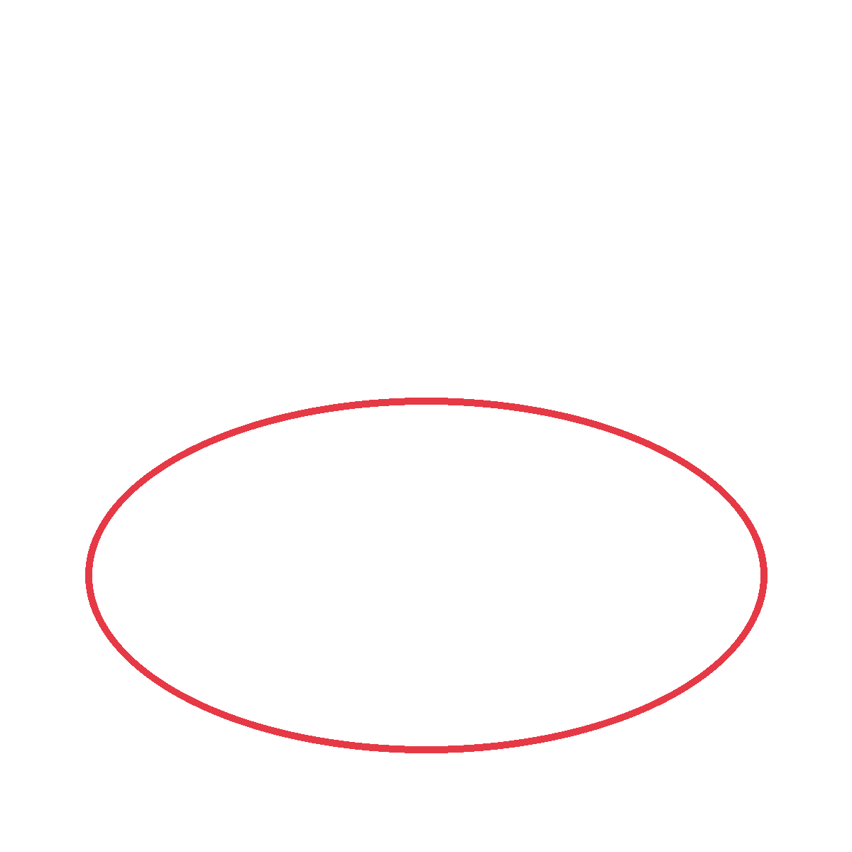 Draw a big flat oval for the cookie plate.
