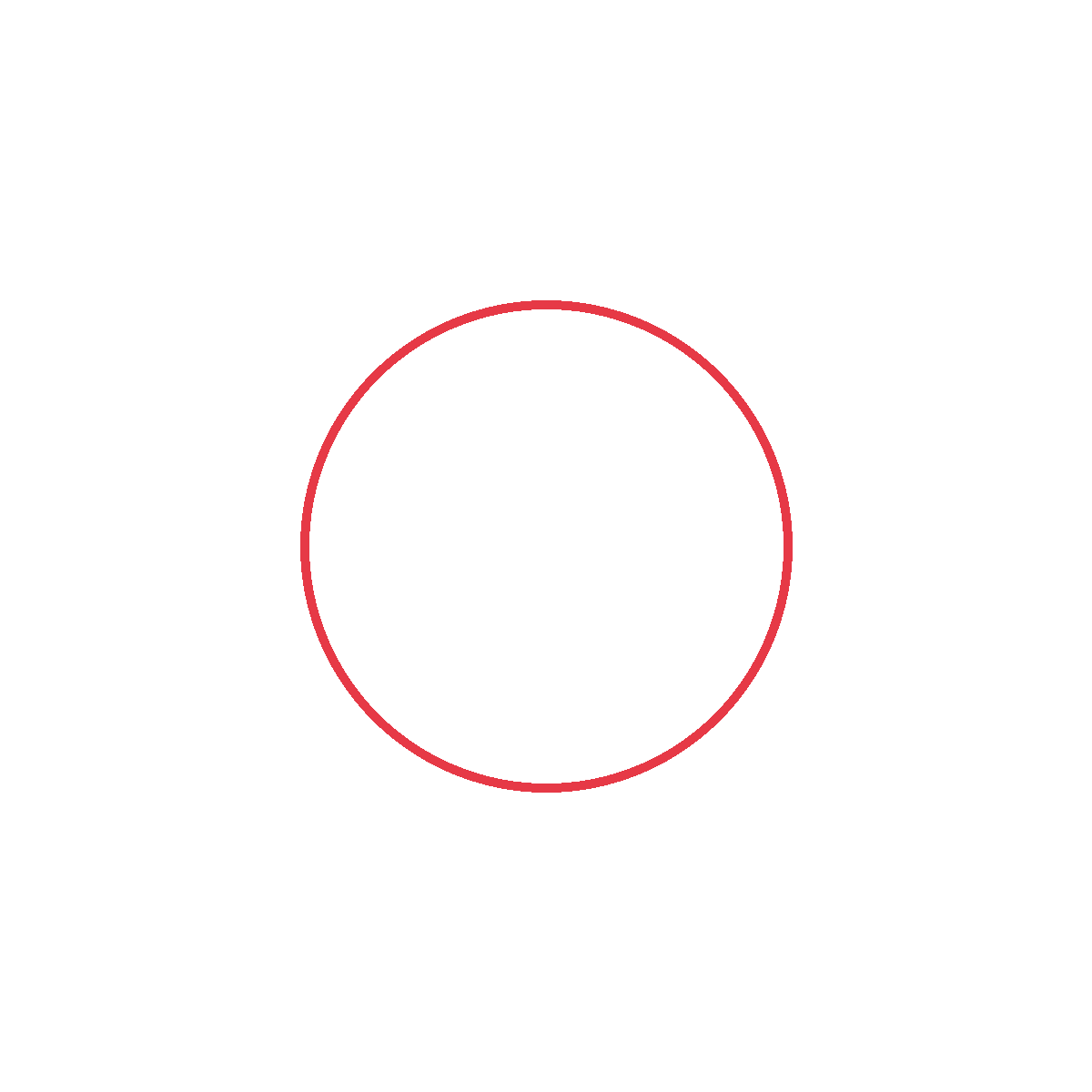 Draw a big circle for the donut.