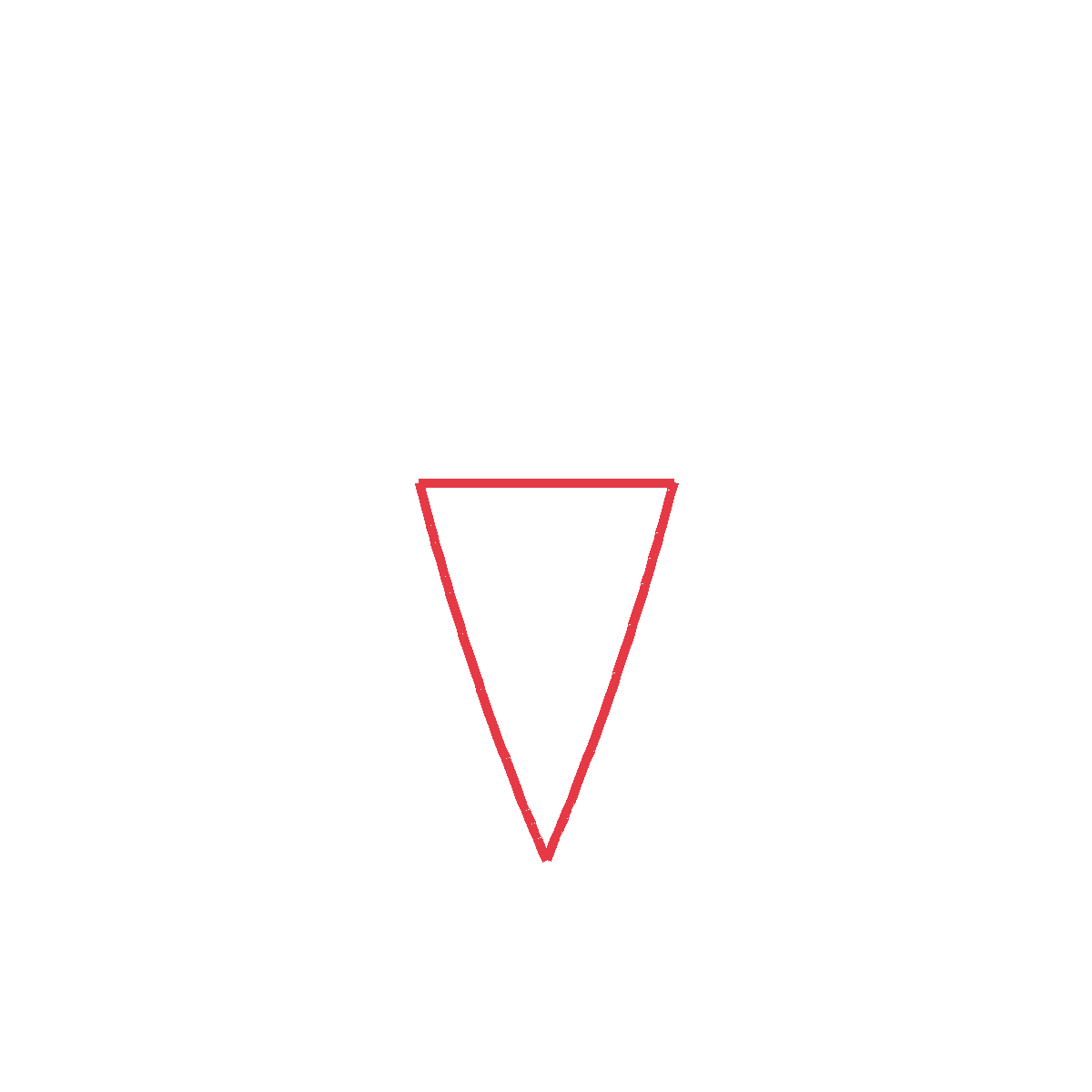 Draw a long pointy triangle shape for the carrot.