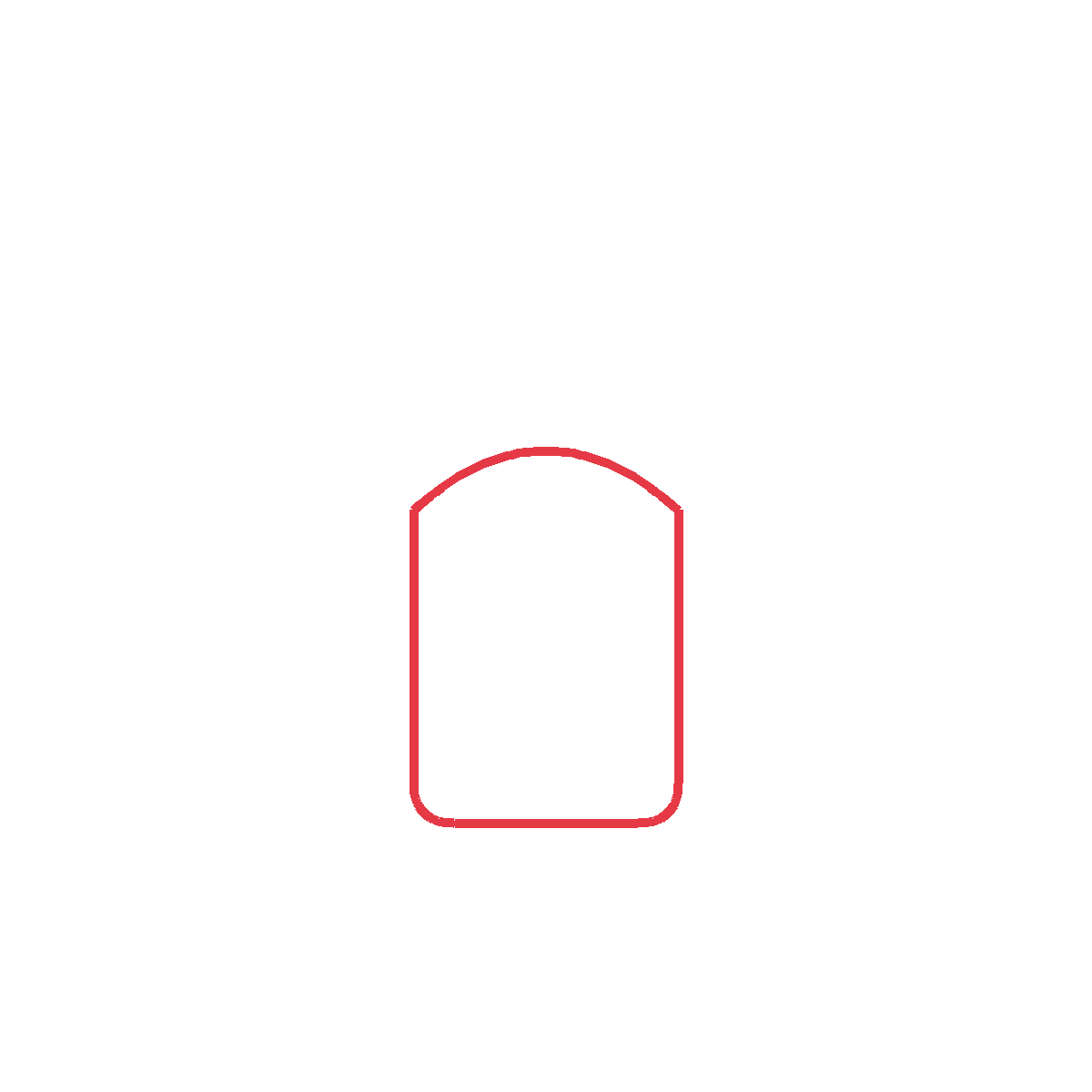 Draw the toast slice shape with a rounded top.