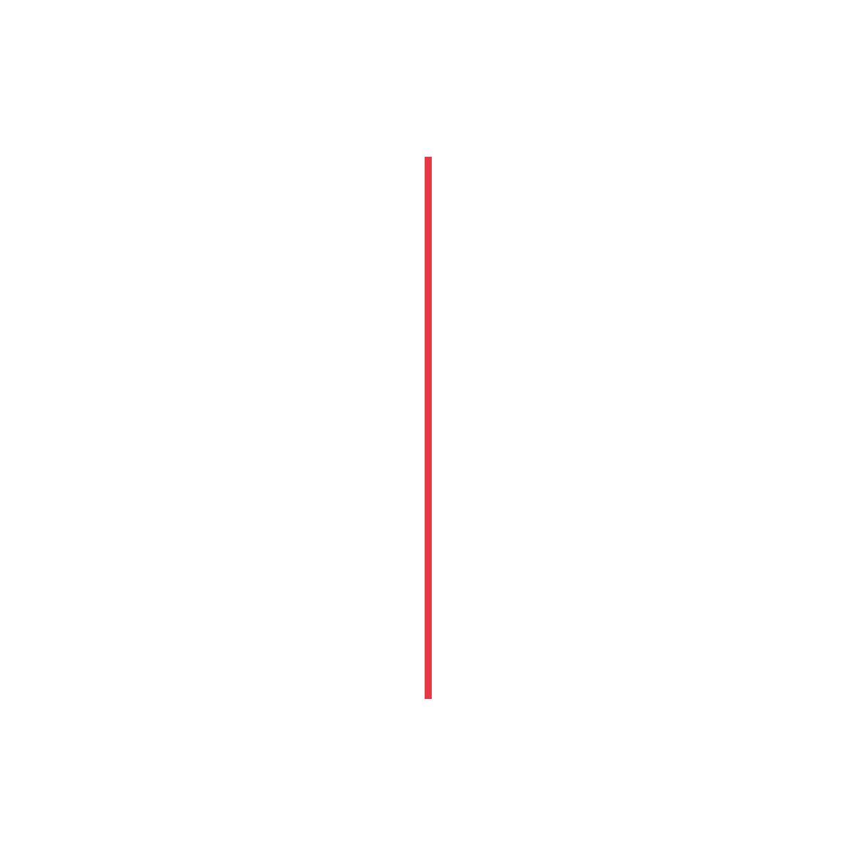 Draw one straight line from top to bottom.