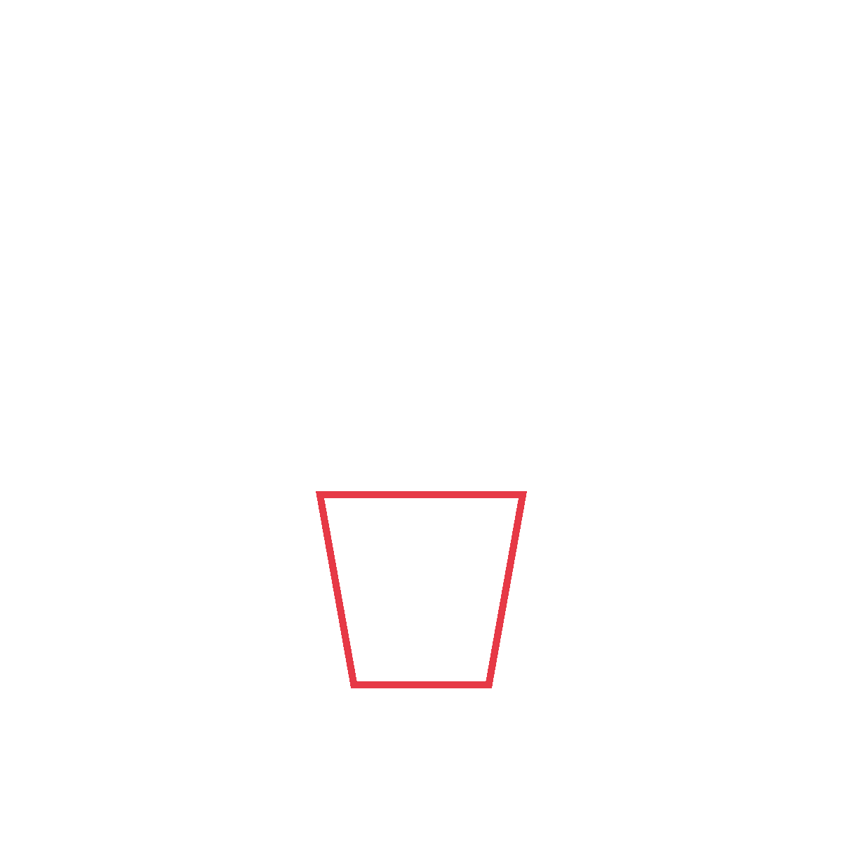 Draw a flower-pot shape.