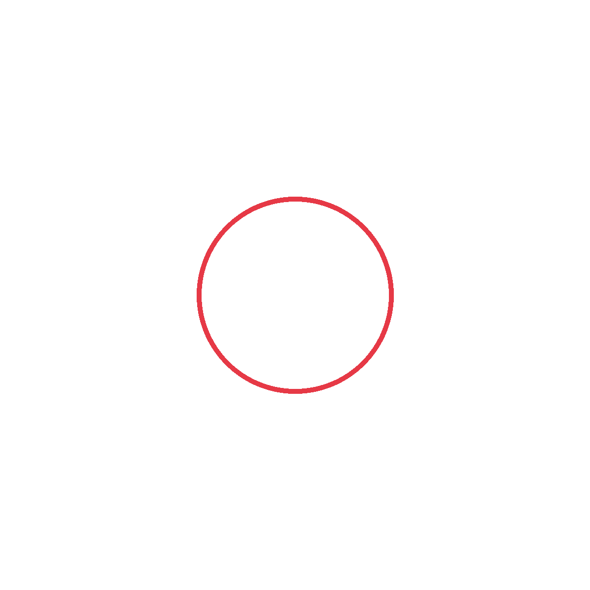 Draw a big circle for Santa's face.