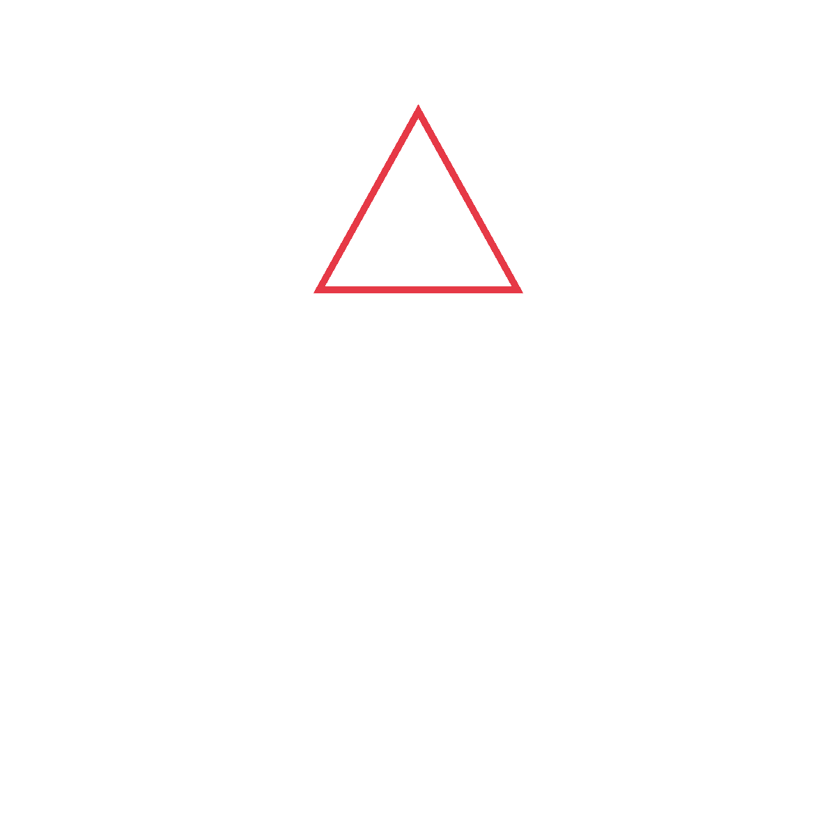 Draw a triangle for the top of the tree.