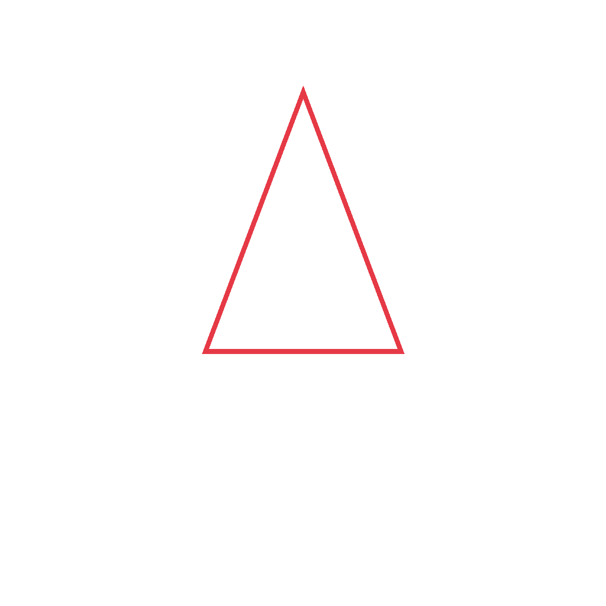 Draw a big triangle for the hat.