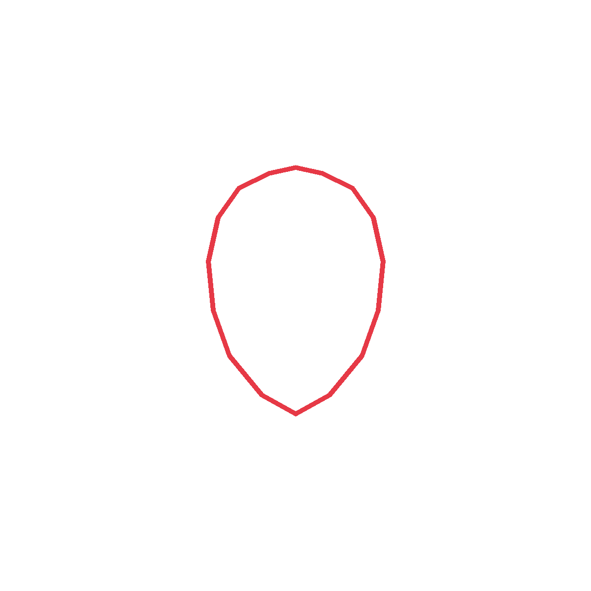 Draw a round face with a soft jaw.