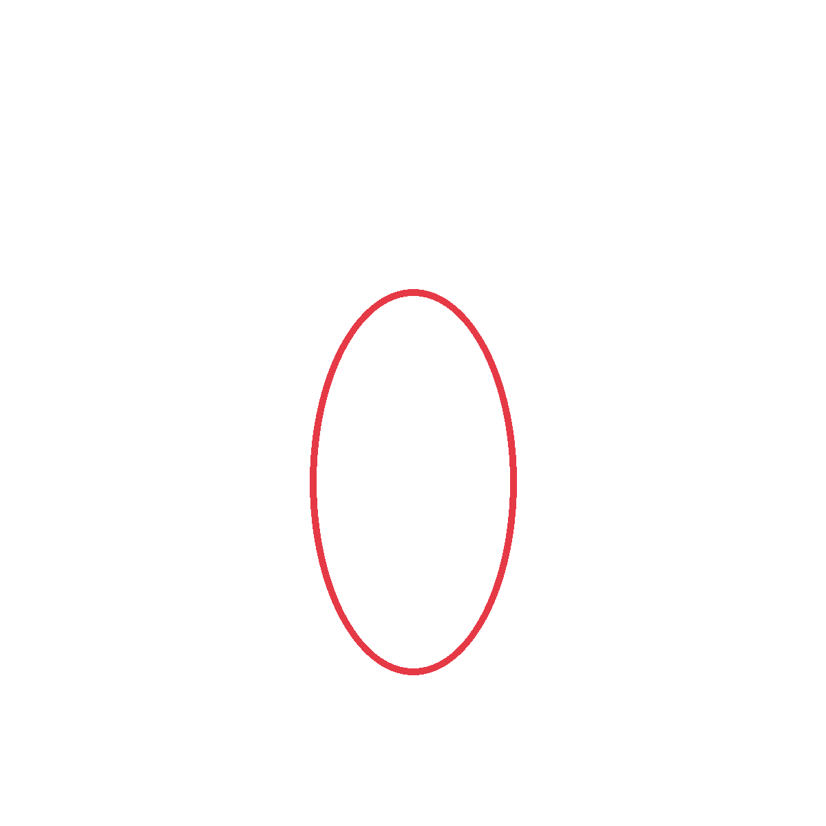 Draw a tall oval for the mummy's body.