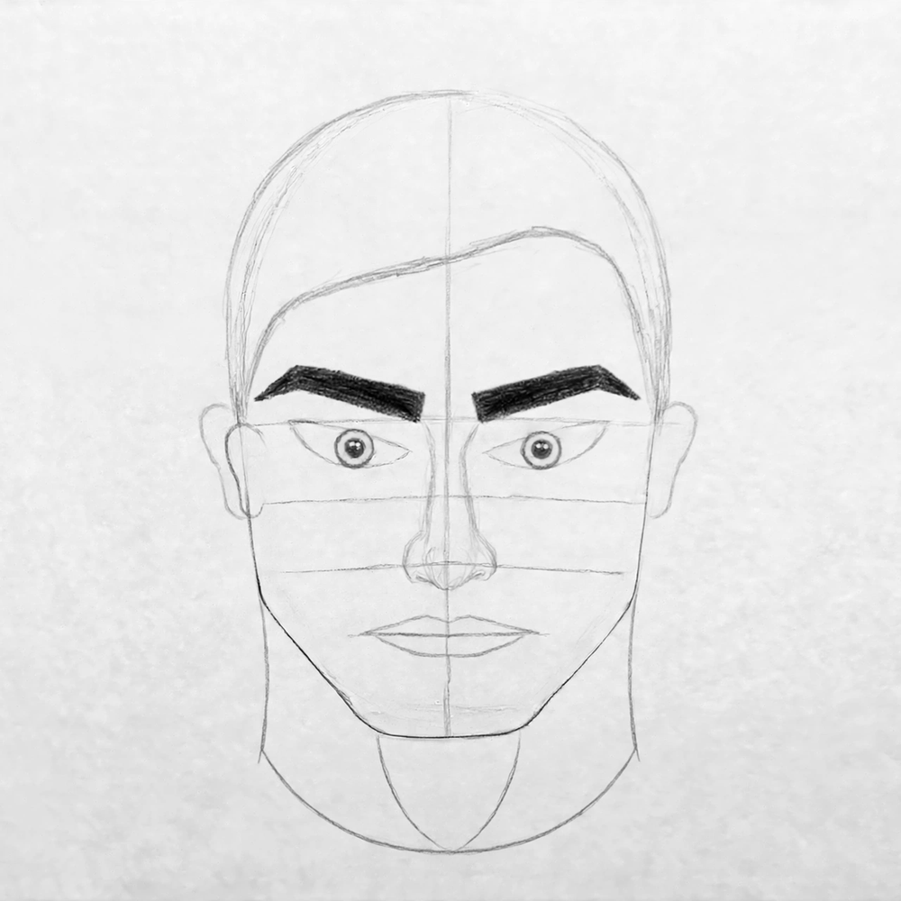 How to Draw a Male Face — step 11