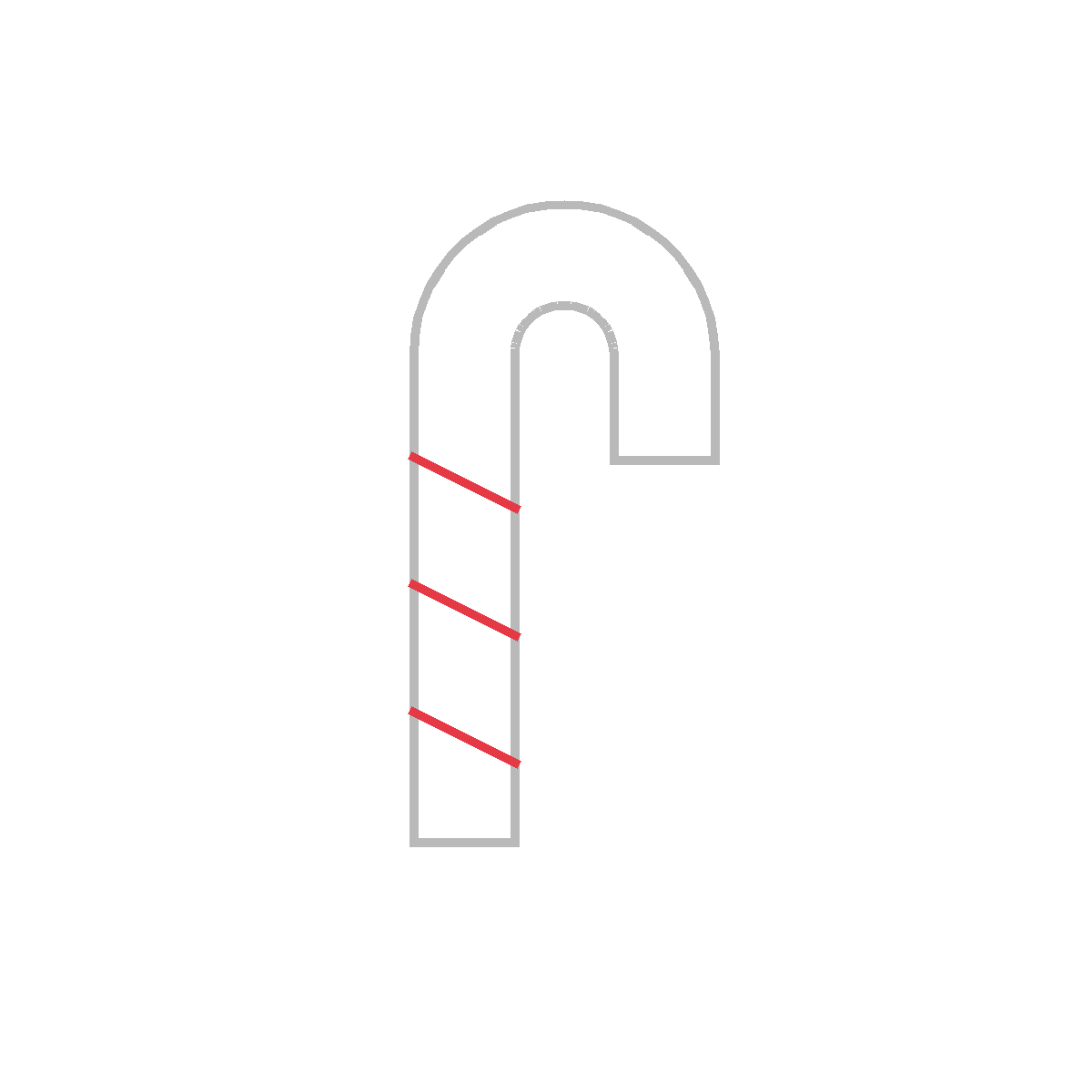 How to Draw a Candy Cane — step 2