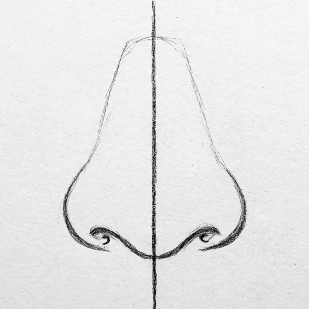 How to Draw a Nose — step 3