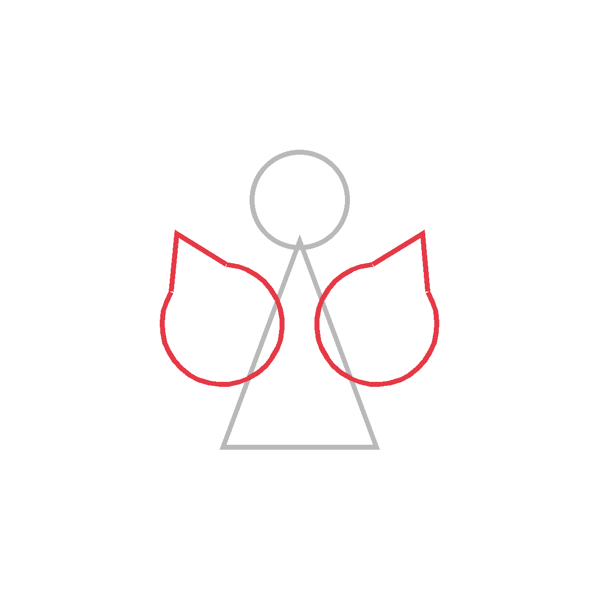 How to Draw a Christmas Angel — step 3