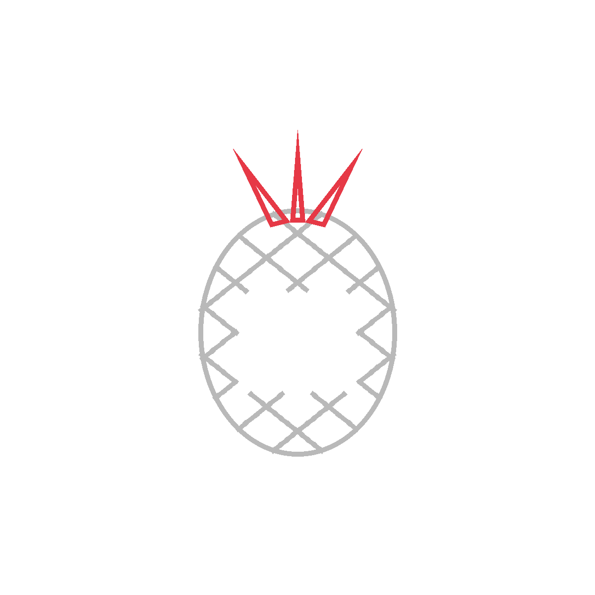 How to Draw a Pineapple — step 4