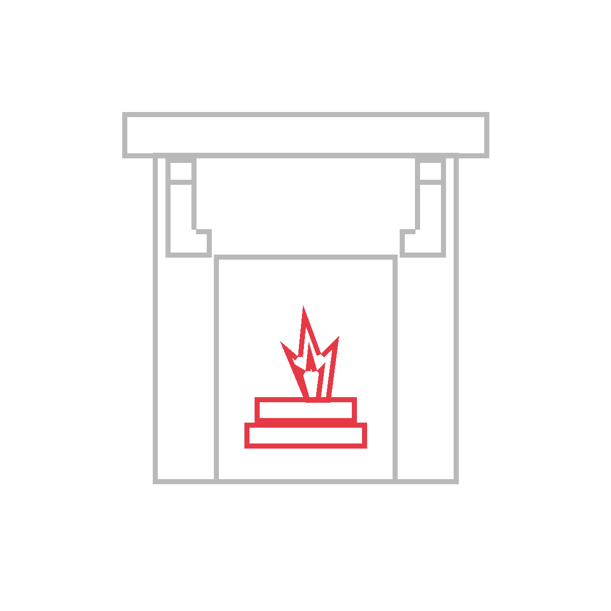 How to Draw a Fireplace — step 5