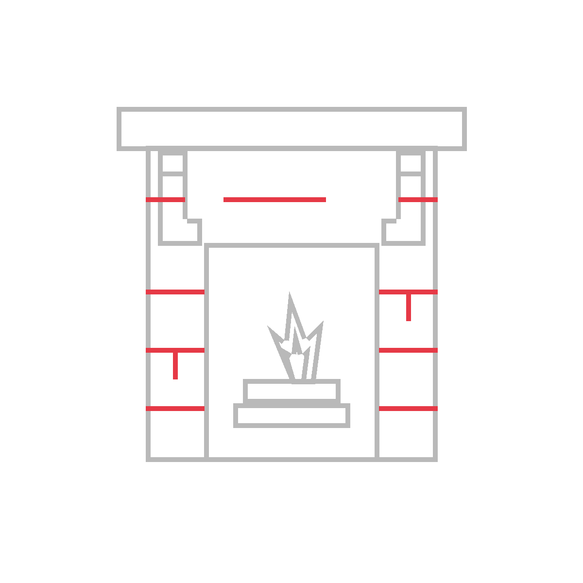 How to Draw a Fireplace — step 6